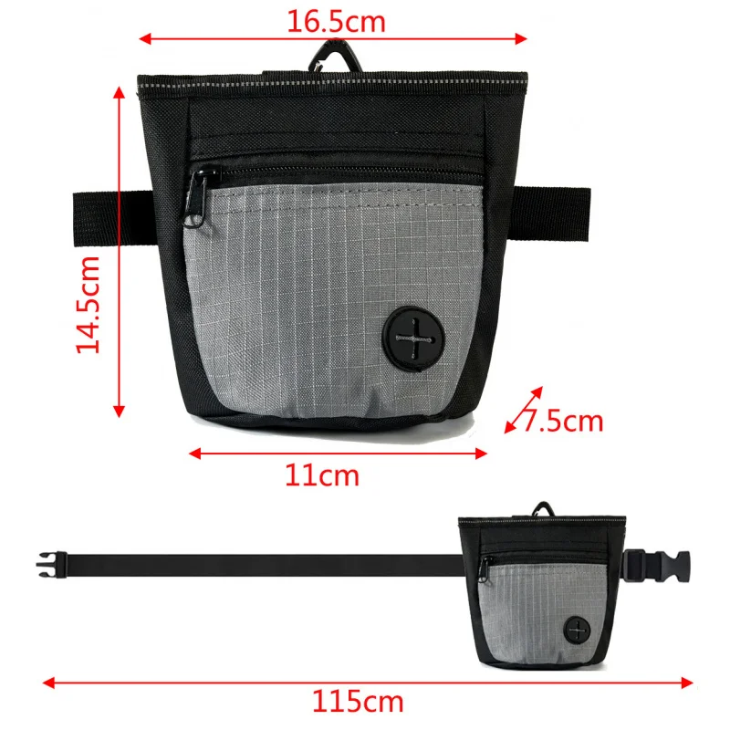애완동물 간식 가방 산책견 훈련 허리 가방 야외 자석 잠금 간식 보관 벨트 파우치