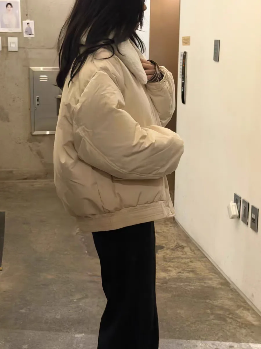   Sle ort Puffer Jaet manteau de pain coupe ample pour femme vêtements d'extérieur chauds avec kets décontracté Sle 90% duvet d'oie