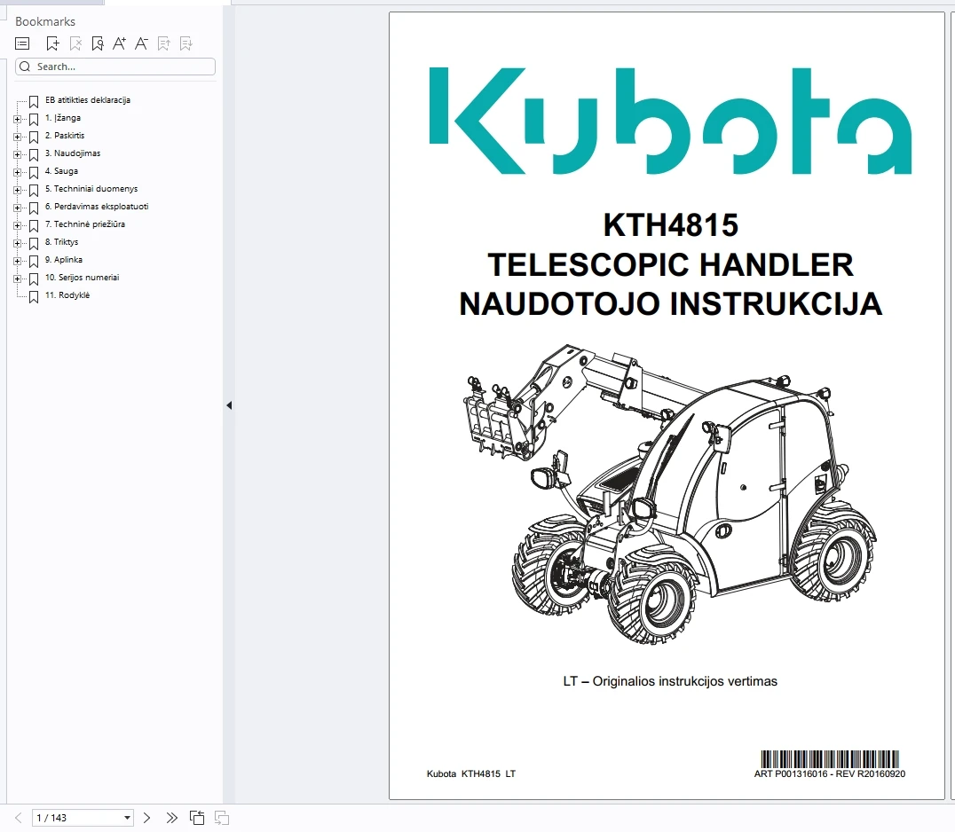 EPC-SOFTWARE Kubota البناء 16 جيجابايت دليل أجزاء PDF، دليل المشغلين، مخطط الأسلاك الهيدروليكية، دليل ورشة العمل