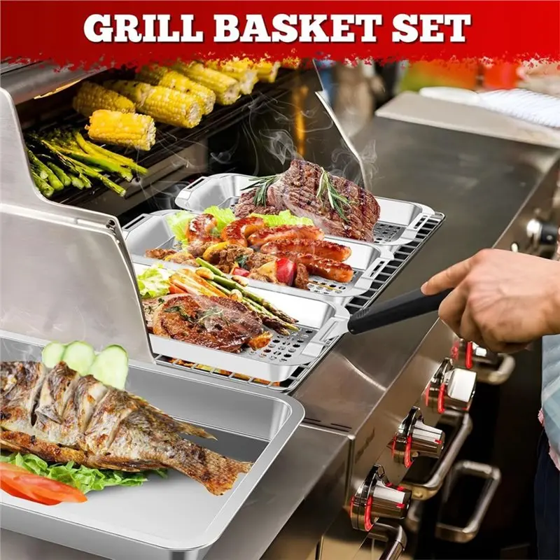 Grill Baskets BBQ Grilling Accessories For Outdoor Grilling