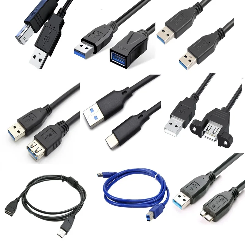 

5M Male to Male To Female USB 3.0 2.0 to Micro TYPE-C MINI Extension Extender Data cable Cord USB 3.0 Printer cable Data cable