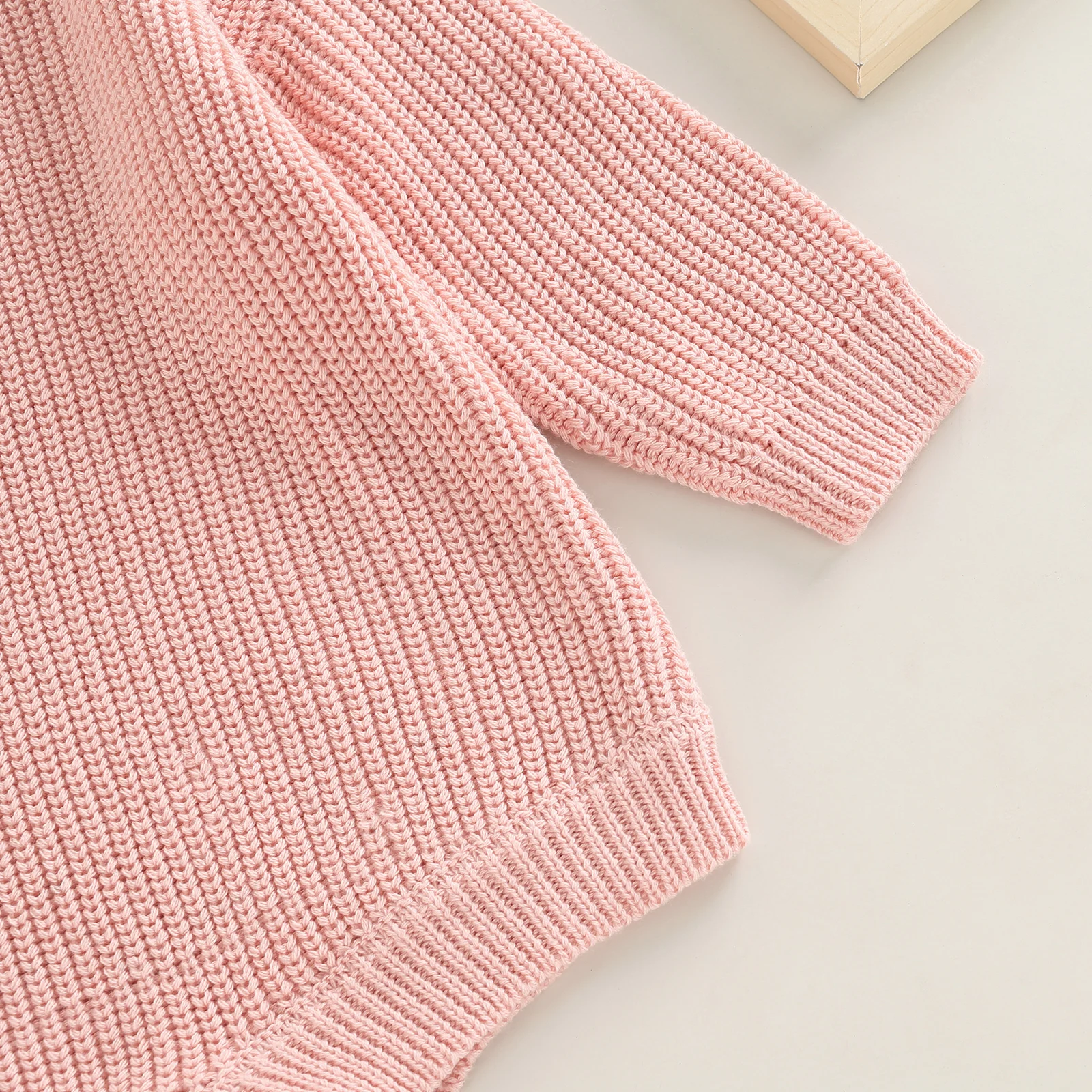 2022-07-28 Lioraitiin 0-24M Newborn Baby Boy Girl Knitting Ribbed Surface Round Neck Long Sleeve Solid Crotch Button Bodysuit