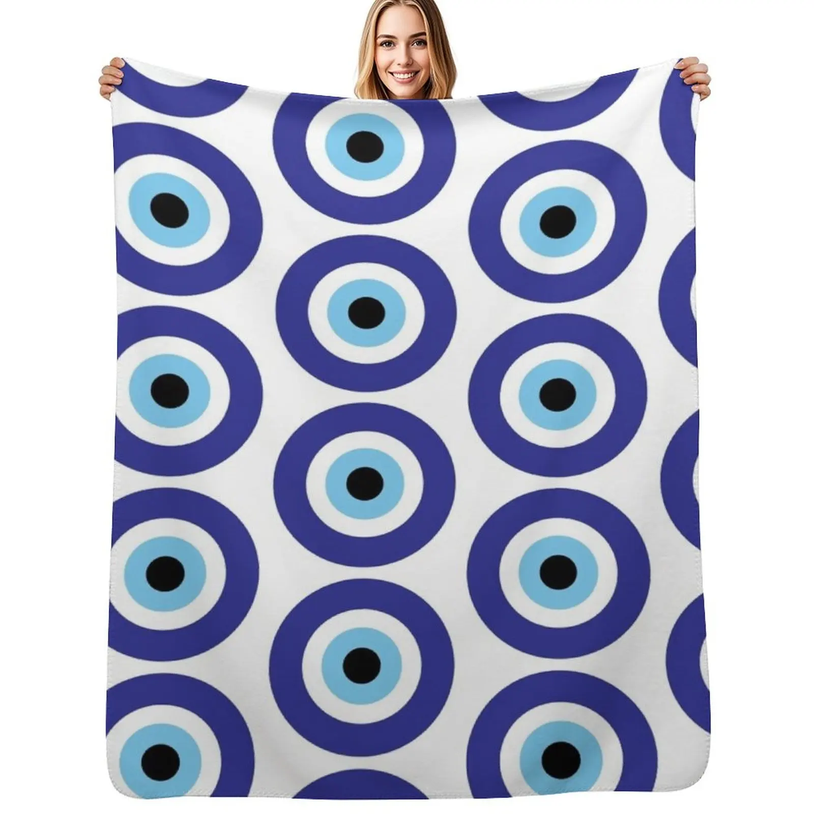 Evil Eye Throw Blanket Fuzzy Plush Throw Blanket for Sofa Chair