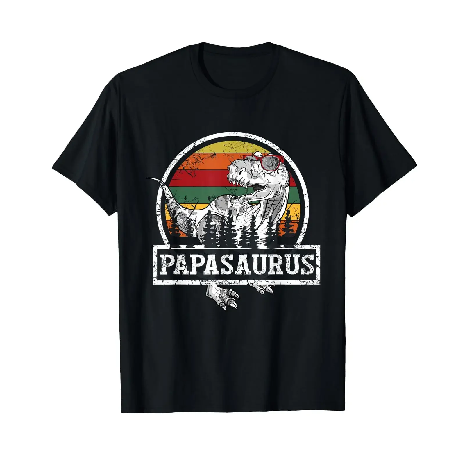 Papasaurus Rex Dinosaur Papa Saurus Family Matching T Shirt black vintage Washed Soft fashion Unisex streetwear graphic homme