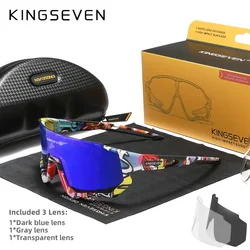 KINGSEVEN Cycling Sunglasses Men Women Bicycle Glasses Climbing Anti-UV Bike Sports Large Frame