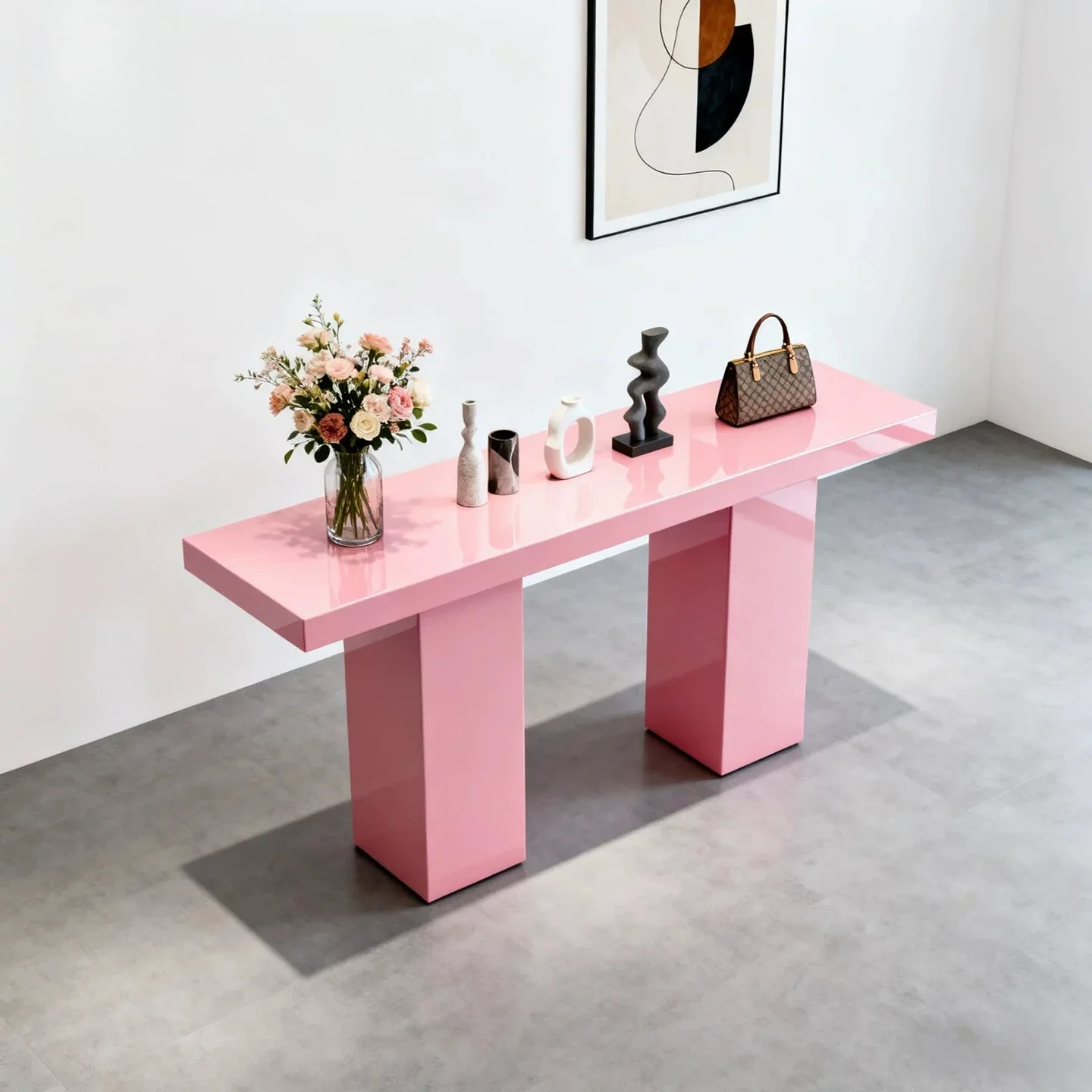 Color wooden Nakajima table shoe store shoe display stand water table display rack special-shaped Nakajima table custom