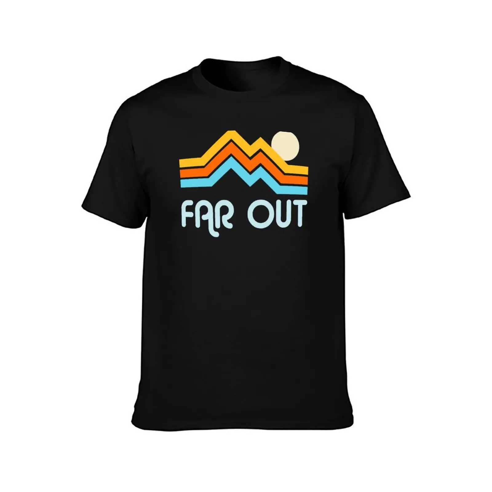 Far Out T-Shirt, Summer Casual Cotton Tee, Oversized Streetwear Tops, Vintage Graphic Print, Loose Fit Short Sleeve, 100% Cotton