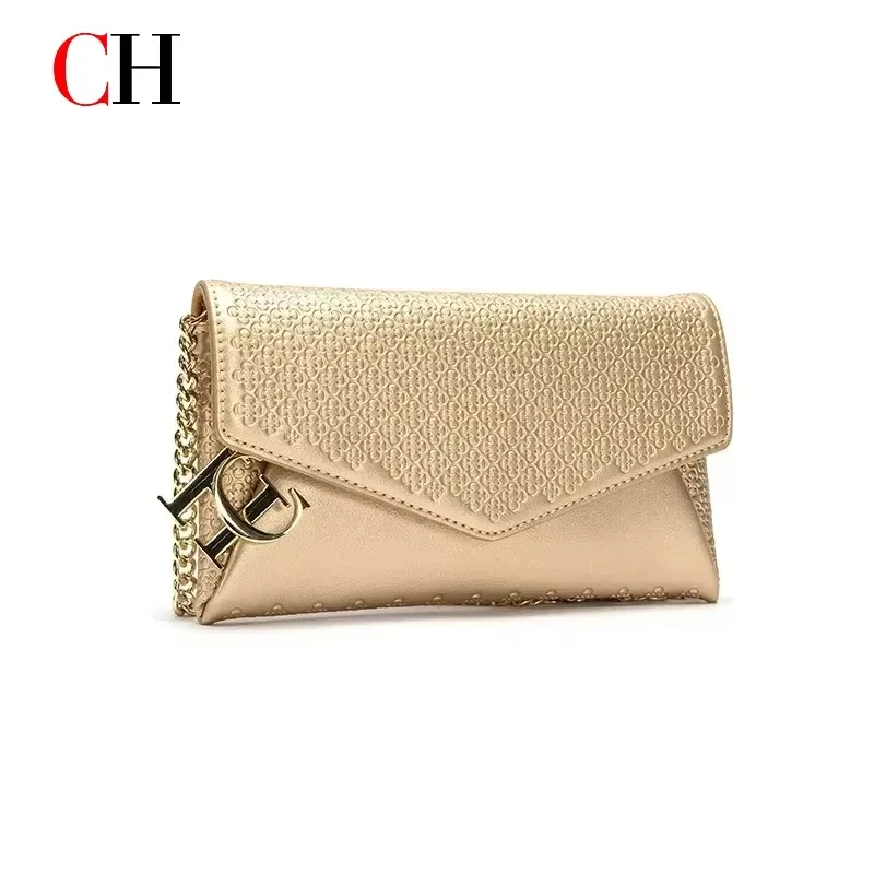 CH Vintage Letter Hardware Envelope Bag Ladies Removable Chain Shoulder Crossbody Handbag Party Evening Bag Comes With Gift Box image 5
