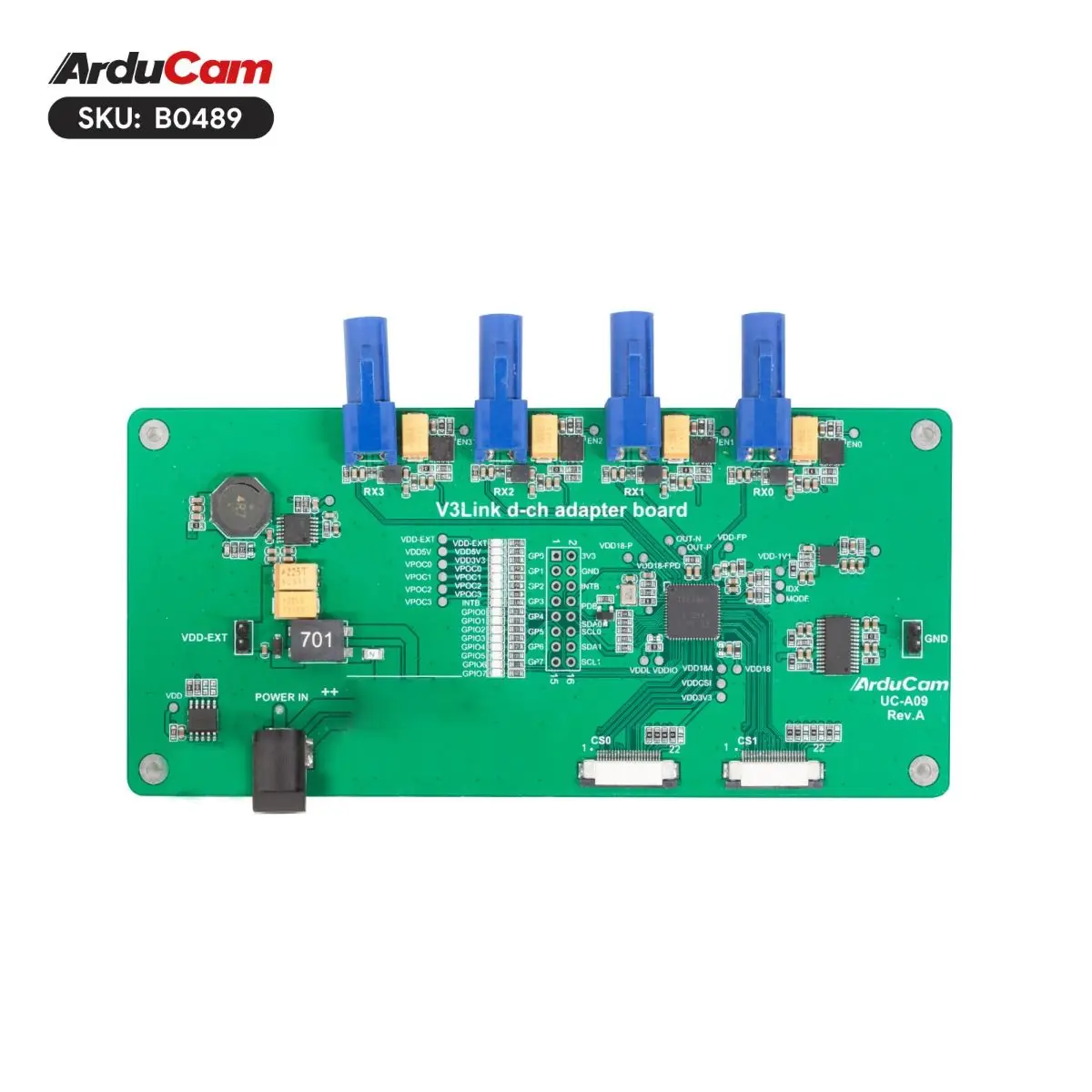 Arducam 4 × IMX219 V3Link FPD-Kit de cámara SerDes para placa de desarrollo TI