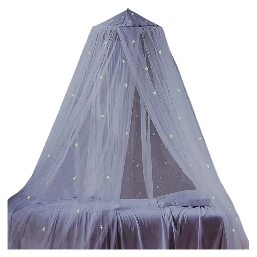 Dome Mosquito Net Reusable Bed Canopy Polyester Useful Stars Princess Canopy Fluorescent Bedcover Curtain