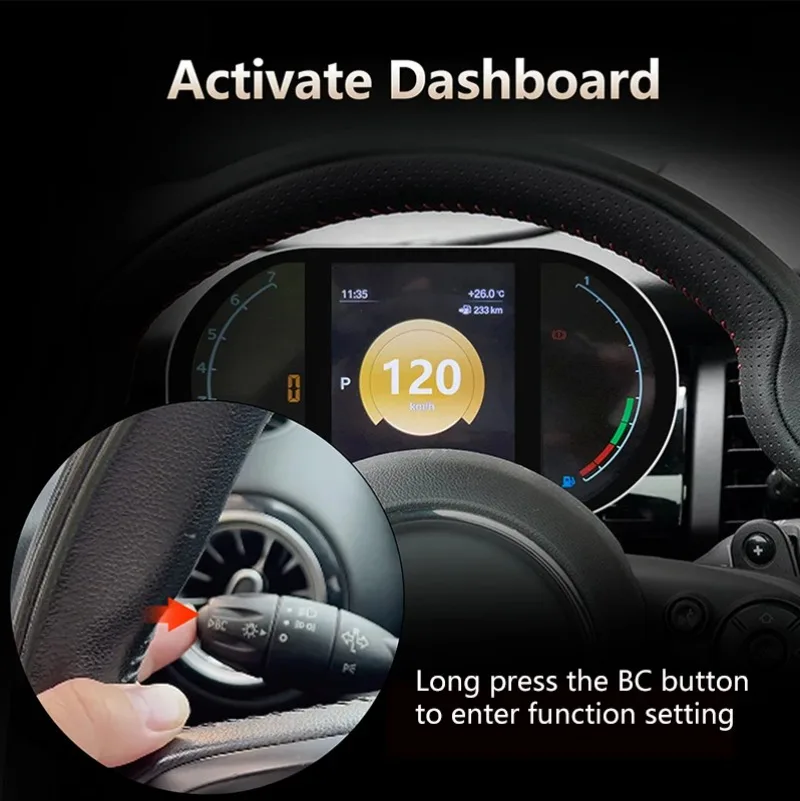 Digital Dashboard for Mini R Series R55 R56 R57 R58 R59 R60 R61 2006-2016 Speedometer LCD Cluster Instrument Panel