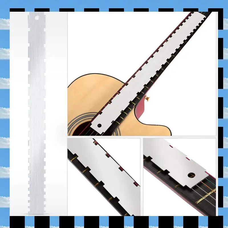 ABME Guitar Neck Groove Straight Edge Luthier Tool With String Distance Ruler Measuring Ruler Neck Ruler