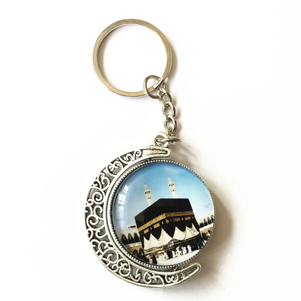 Muslim Keychain Ramadan Style Key Ring Islam Kaaba Crystal Key Chain