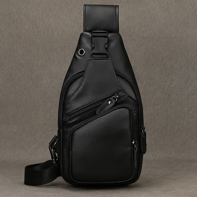 

Commuting Retro Chest Bags Men's Travel Laptop Cellphone Chest Bags Multi-functional Leather Bag Peitoral MHXB