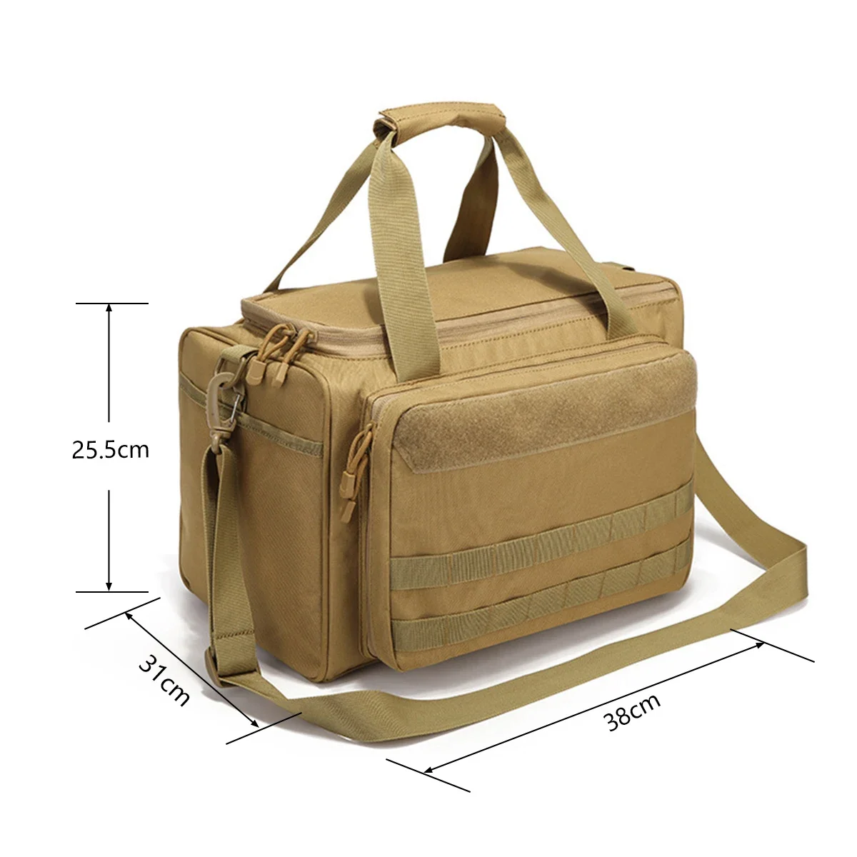 Imagem -03 - Molle Sistema Tactical Range Bolsa Multifuncional à Prova Dágua Gun Shooting Pistol Case Pack Grande Capacidade Camping Treinamento 600d