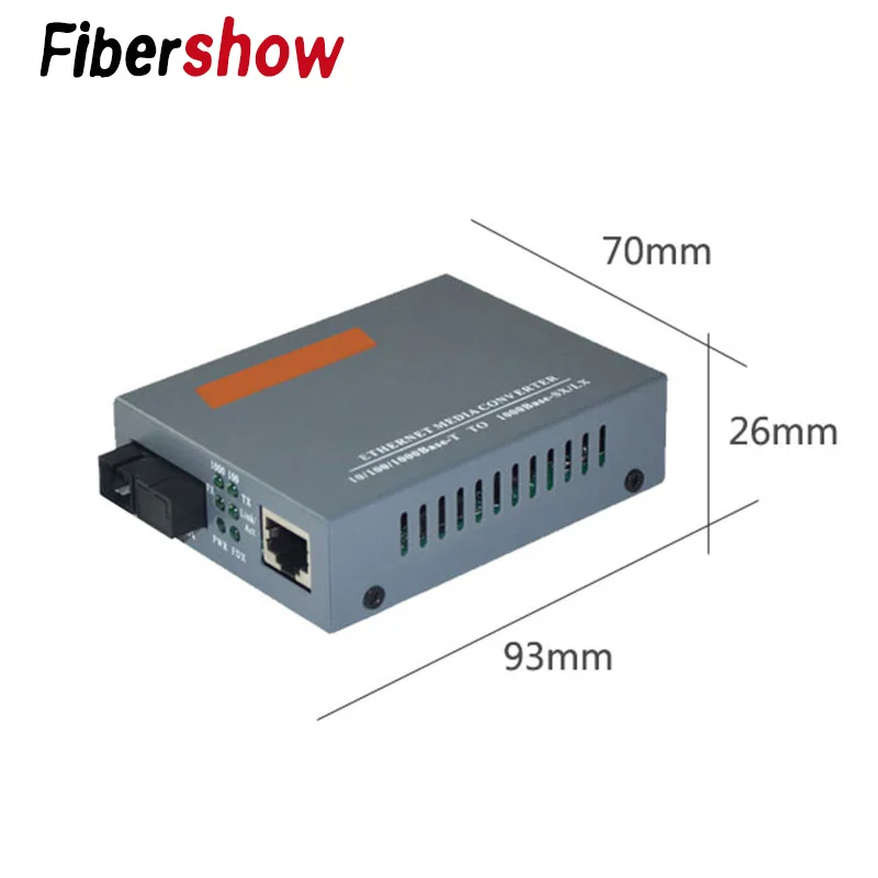 1000M Gigabit Fiber Optical Media Converter HTB-GS-03 Single Fiber SC Port External Power Supply 10/100/1000M