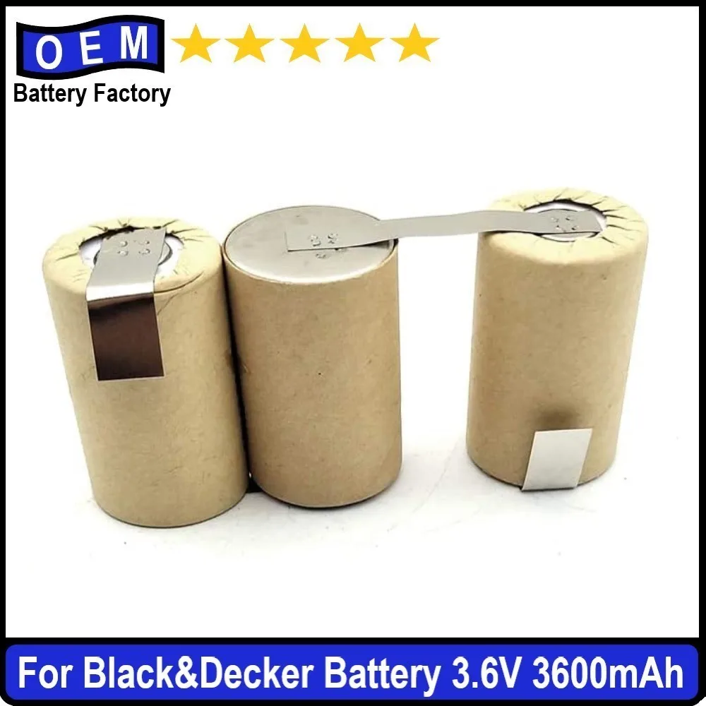 

4/5SC 3000mAh for Black Decker 3.6V Ni MH Battery pack CD 9019 9050 Type 1 3 41S29AD211503 for self-installation