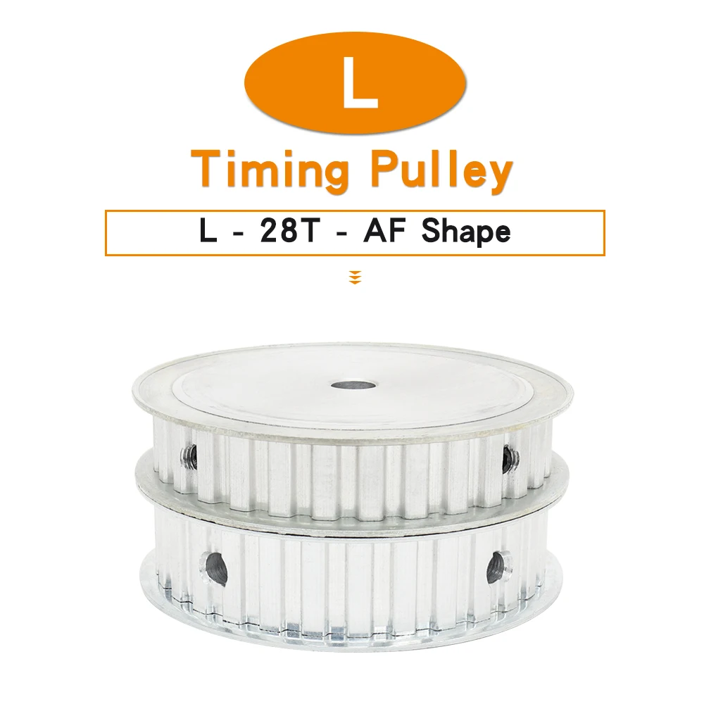 

L28T Alloy Pulley Trapezoidal Teeth Pitch 9.525mm AF Shape Both Side Flat Synchronous Pulley Belt Width 15/20 mm Bore 8-25 mm