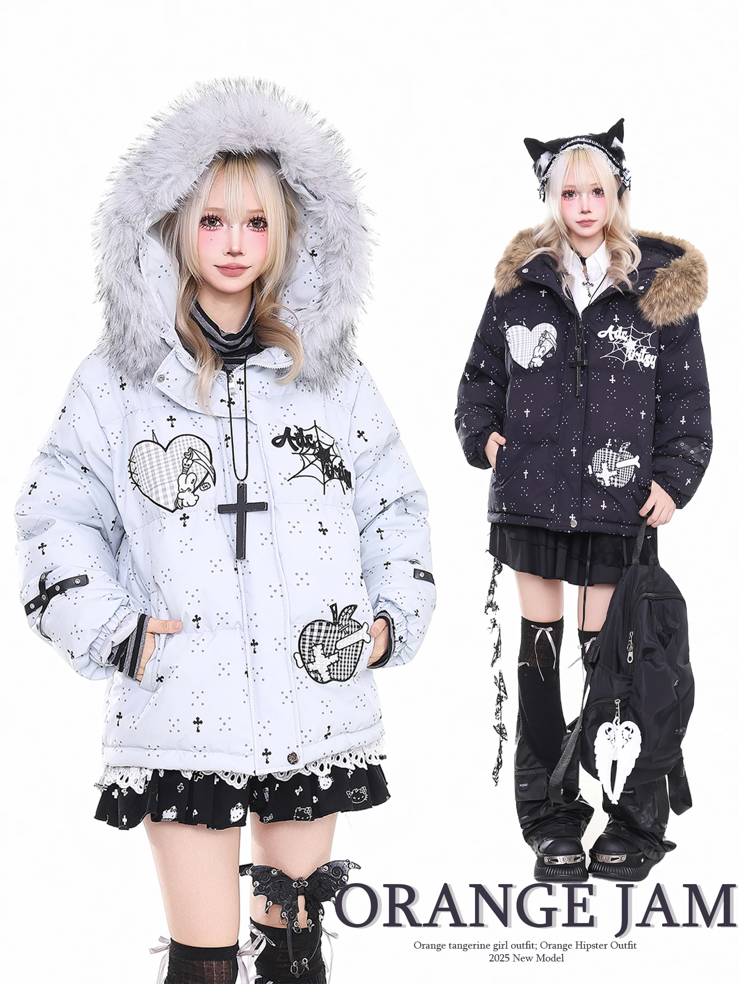 

Thiened зимнее хлопковое дэт женское пальто с капюшоном теплый воротник из искусственного меха с узором паука оранжевый мармелад светлый винтажный сле