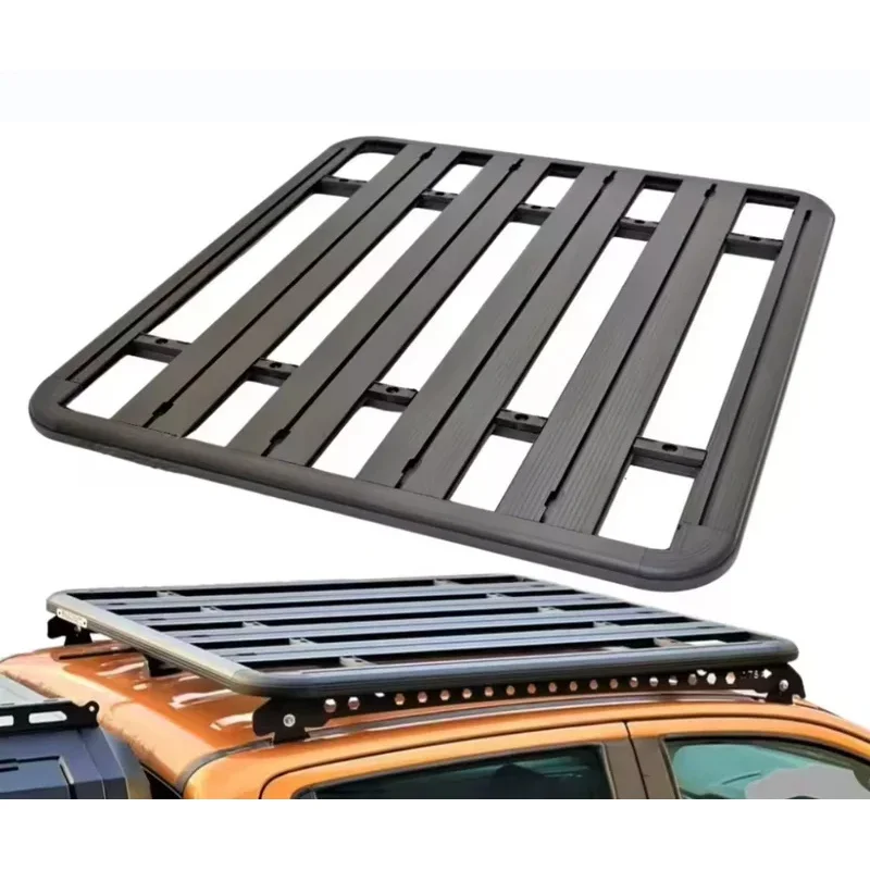 

High-quality New Carbon Black Aluminum Alloy Roof Lage Rack 100kg+ Load Capacity Rooftop Mount 40KG 225x130x6cm