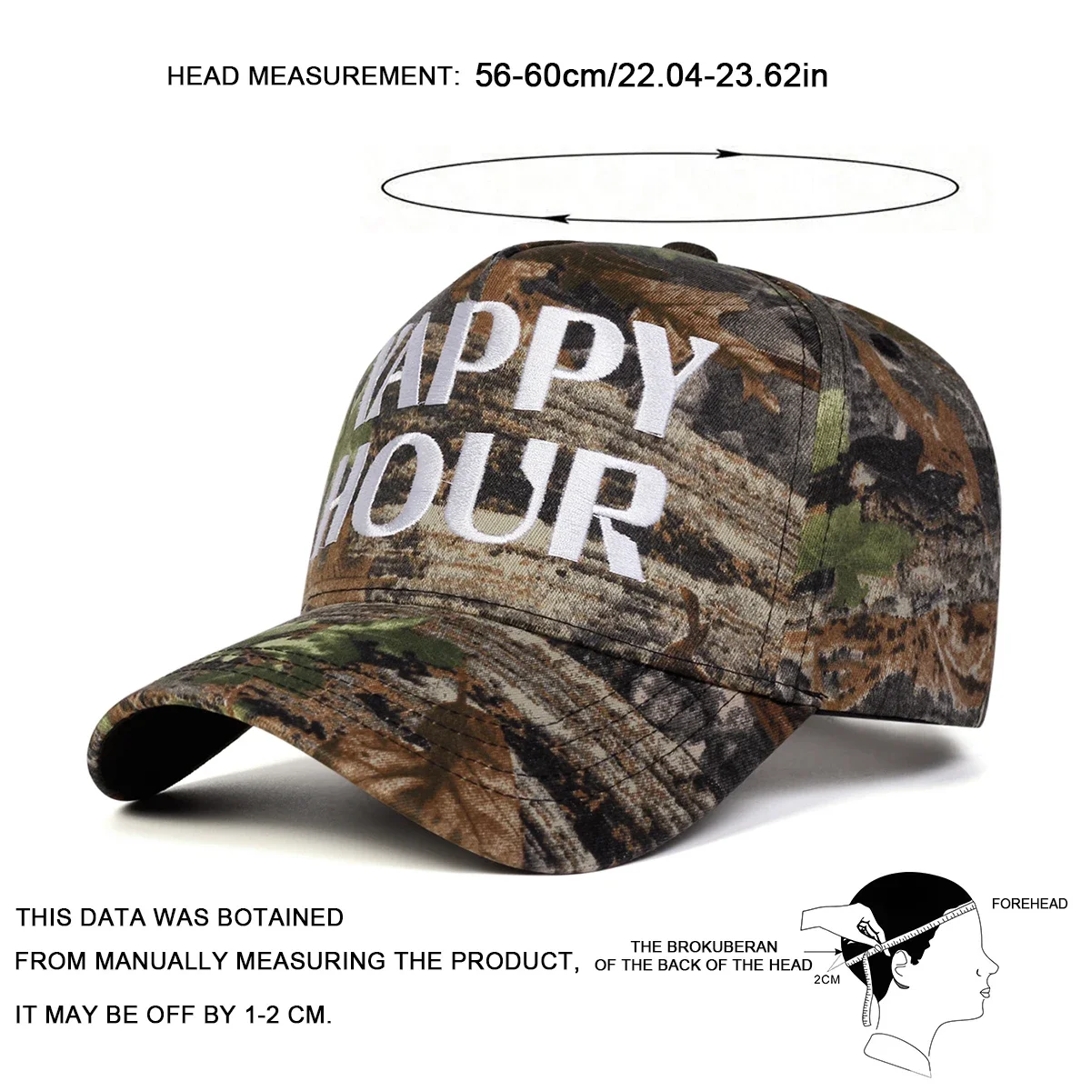 Unisex YAPPY HOUR Letter Embroidery Baseball Caps Spring and Autumn Outdoor Adjustable Casual Hats Sunscreen Hat Sports Cap