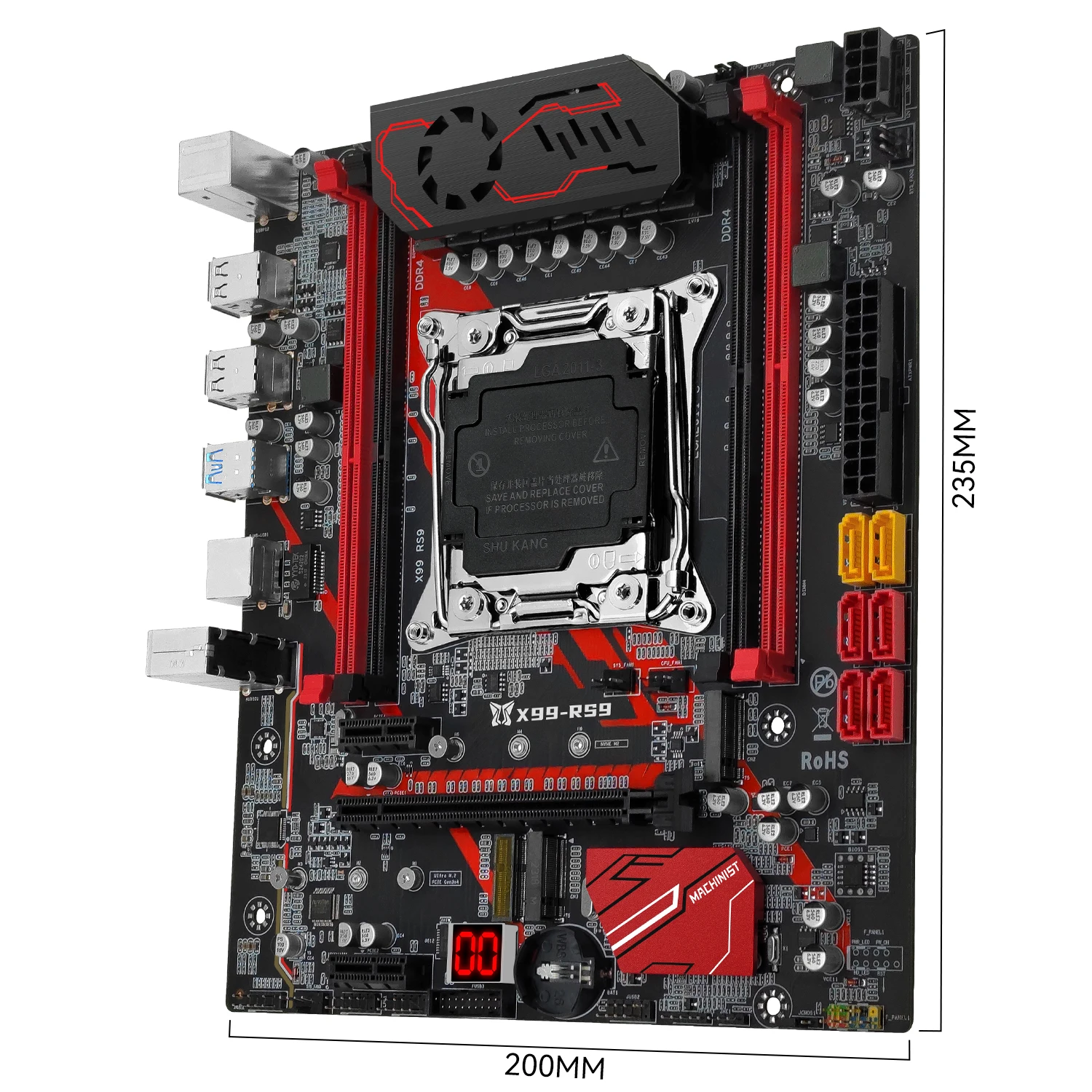 Imagem -06 - Conjunto de Motherboard Kit Xeon Cpu e5 2670 v3 32gb 2x16g Ram Ddr4 Ecc Suporte de Memória Nvme M.2 Lga 20113 M-atx Machinist-rs9 X99