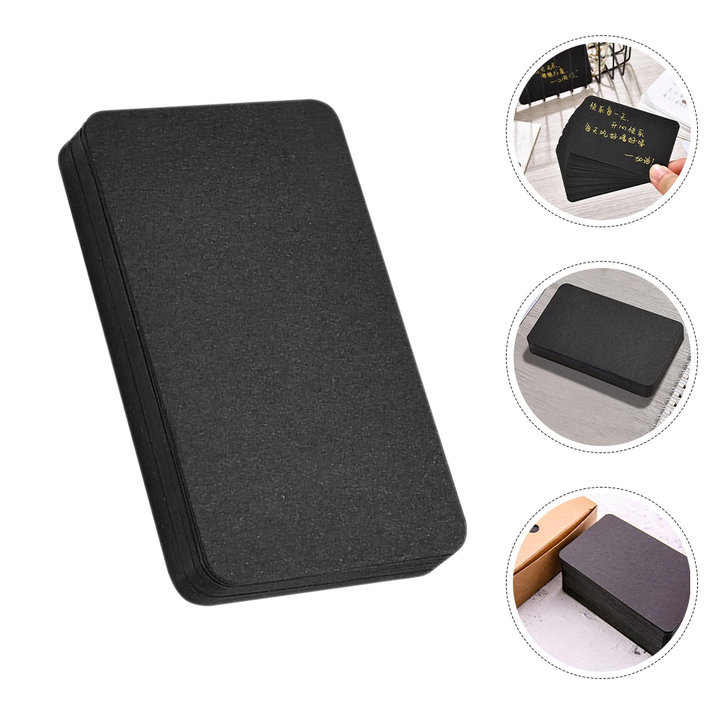 

100pcs Black Blank Cards Note Paper Business Cards Vocabulary Word Card Message Card DIY Card Blank Paper Tags for Office School