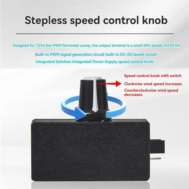 A73M-PWM Geschwindigkeitsregler 12V 4Pin PWM Lüfterregler USB TYPE-C Netzteil DIY Wasserkühlung Kühler