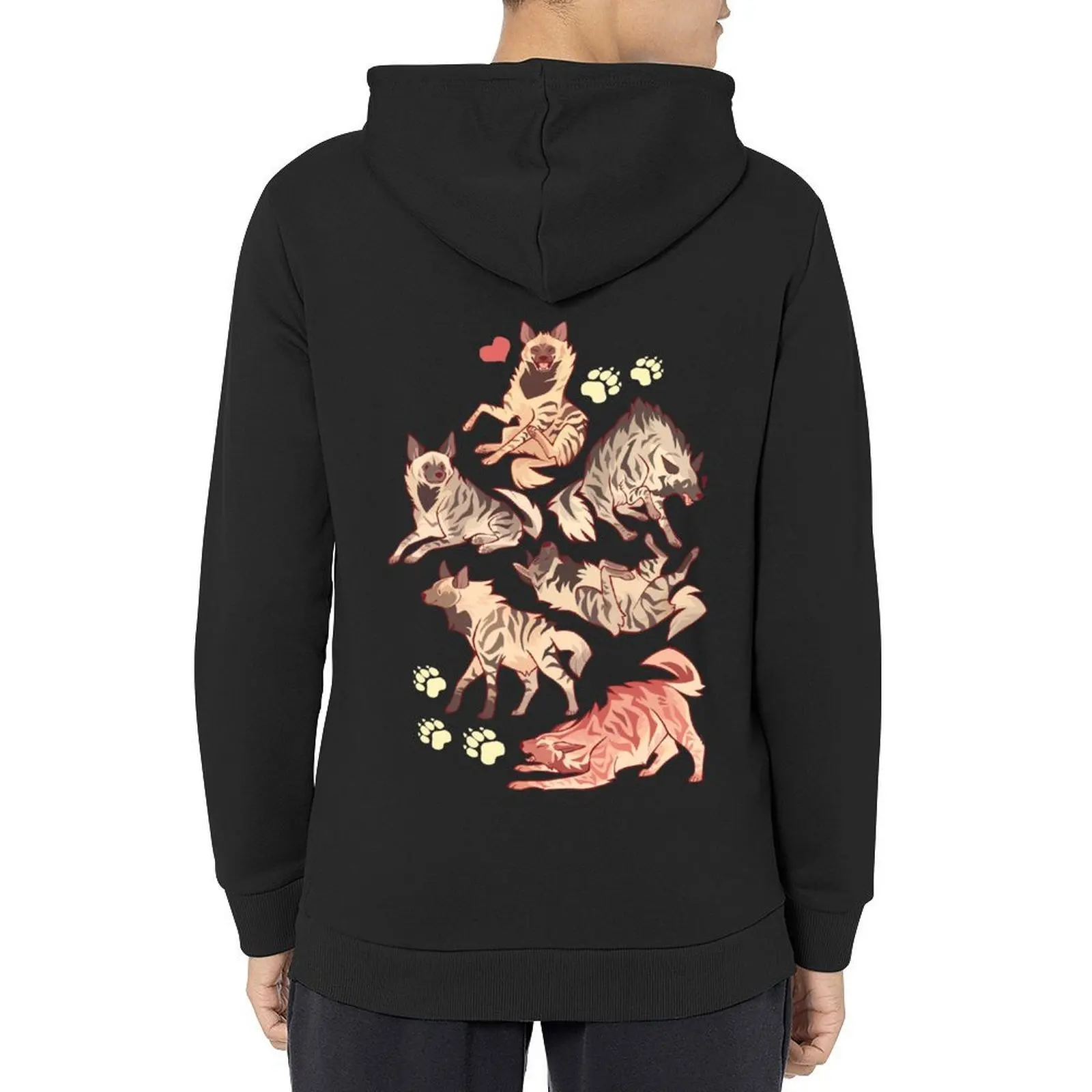 

Striped hyena no text Hoodie japanese style men's autumn clothes men's coat korean style clothes hoodie man