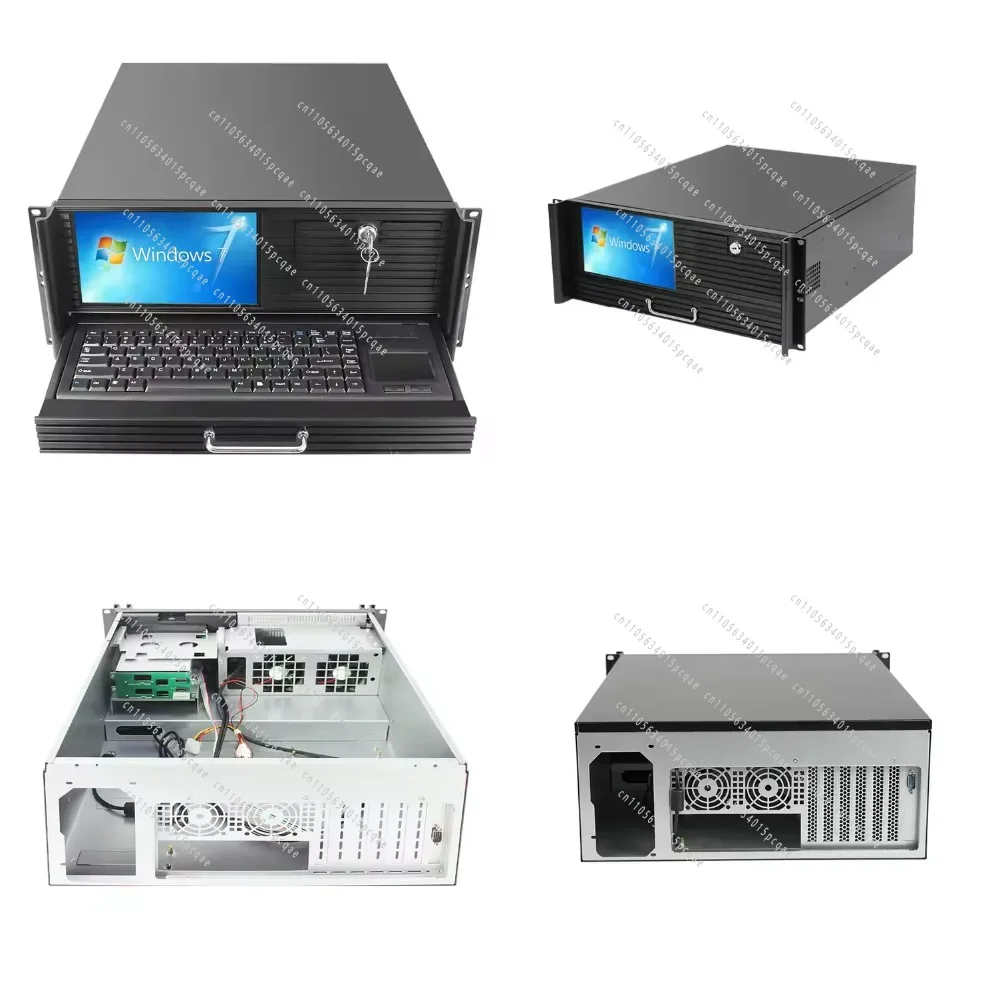 Rack-Mounted 4U ATX Server Chassis with 2 Hot-Swap Bays for Industrial PC, High-Definition Screen