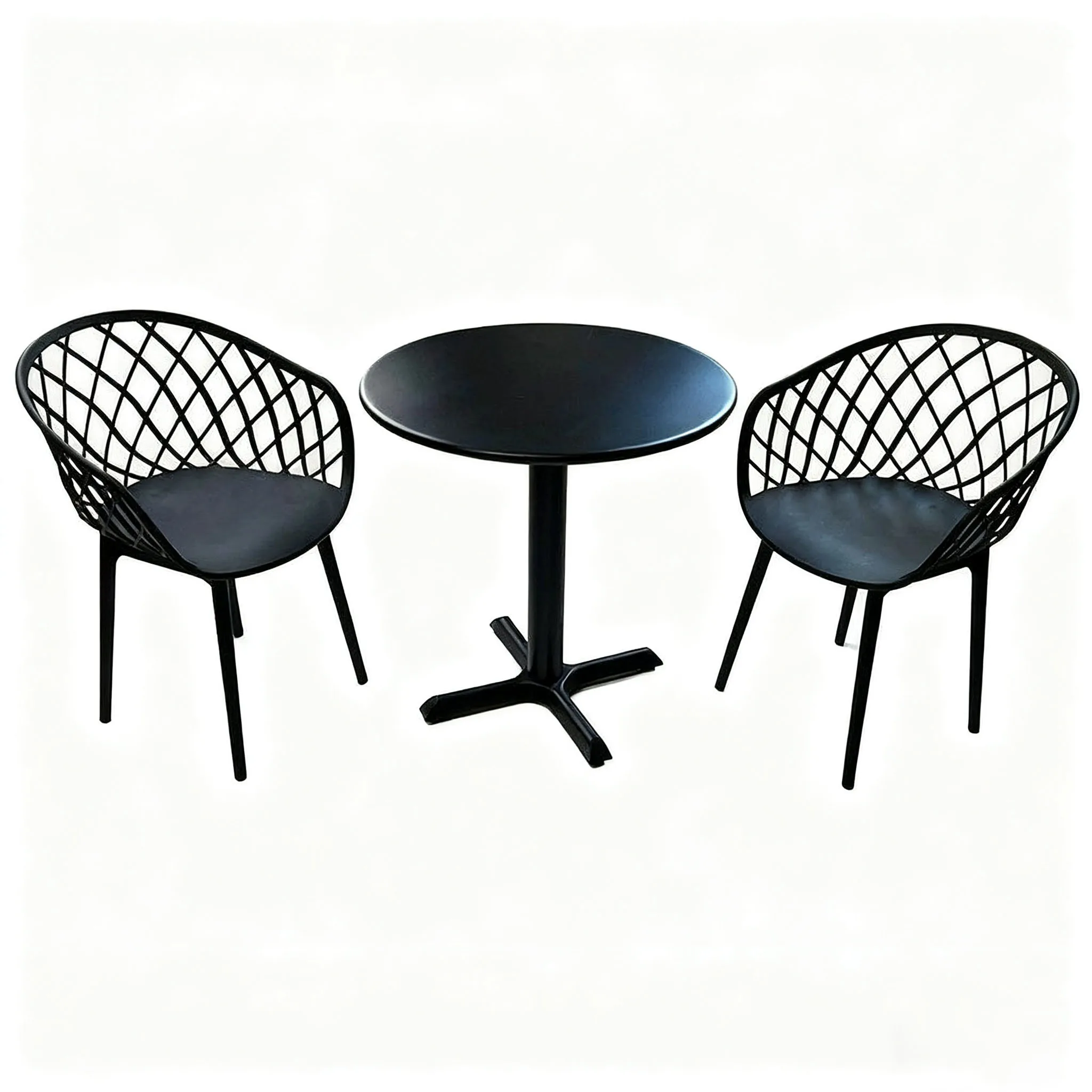 

*qModern Carbon Steel Outdoor Furniture Set-Table and Chair for Courtyard Patio Leisure Dining