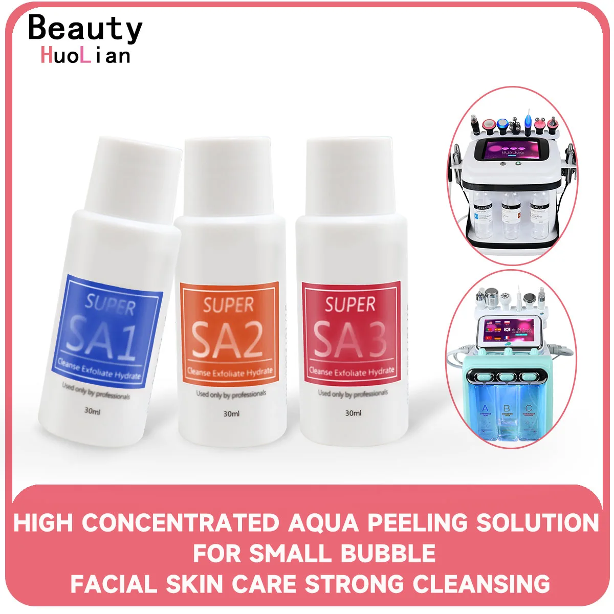 30ML High Concentrated Aqua Peeling Solution AS1 SA2 AO3 For Hydra Dermabrasion Beauty Machine Facial Skin Care Strong Cleansing