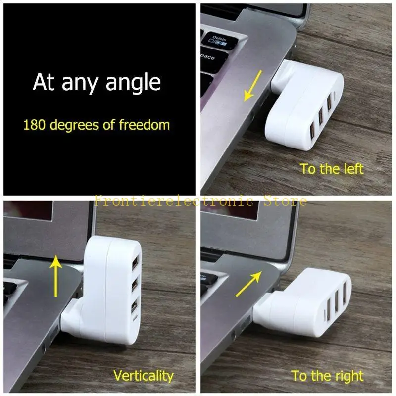 Hub USB G8DB 3 porte USB 2.0 HUST MINI ROTATO Adattatore Splitter Hub per PC Notebook