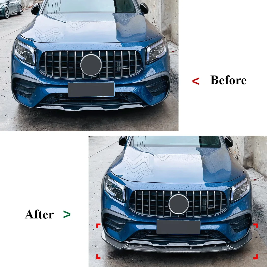 For Mercedes Benz GLB X247 GLB200 GLB35 AMG Style 2020-2023 Car Front Bumper Lower Lip Auto Parts Splitter Front Blade Tuning