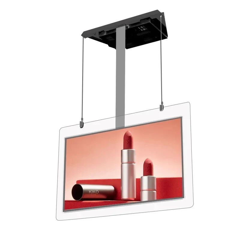 

High brightness ultra-thin menu board digital advertising player double screen window hanging double-sided LCD display