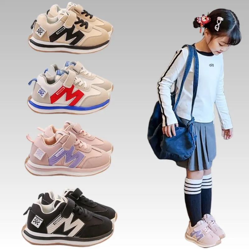 

Kids Sneakers 2026 Autumn New Fashion Boys' Soft Sole Comfortable Sports Shoes Cross Tied Lightweight Girls' Casual Shoes 26-37