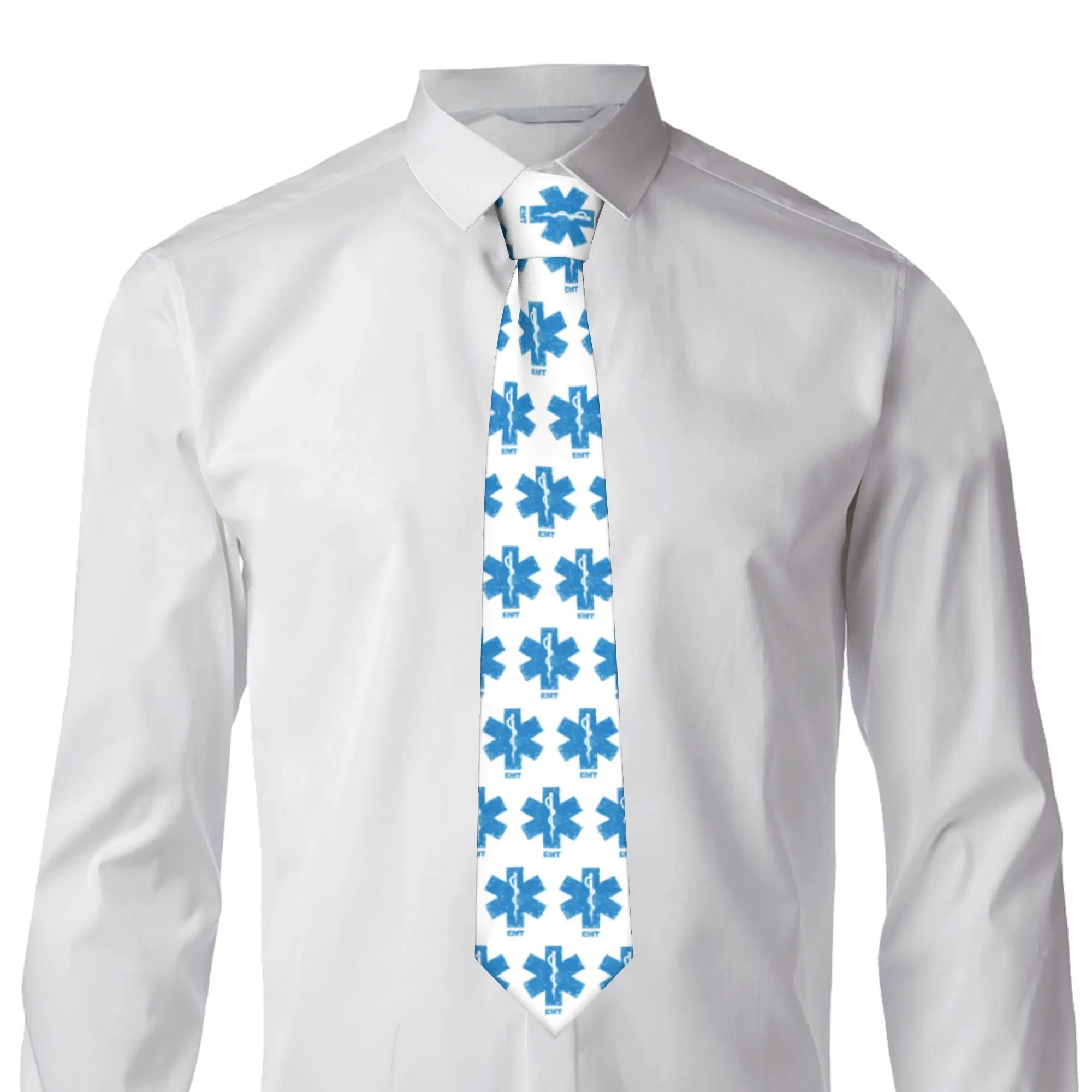 Formal Emt Star Of Life Neck Ties for Party Custom Mens Paramedic Medic Ambulance Necktie