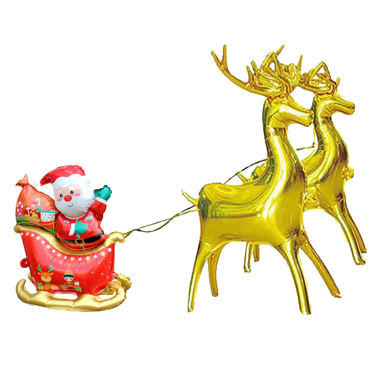 ثلاثية الأبعاد حامل عيد الميلاد الغزلان سحب سانتا كلوز مزلقة احباط بالونات مجموعة الذهب الأيائل بالون زينة عيد الميلاد لمتجر المنزل نافيداد