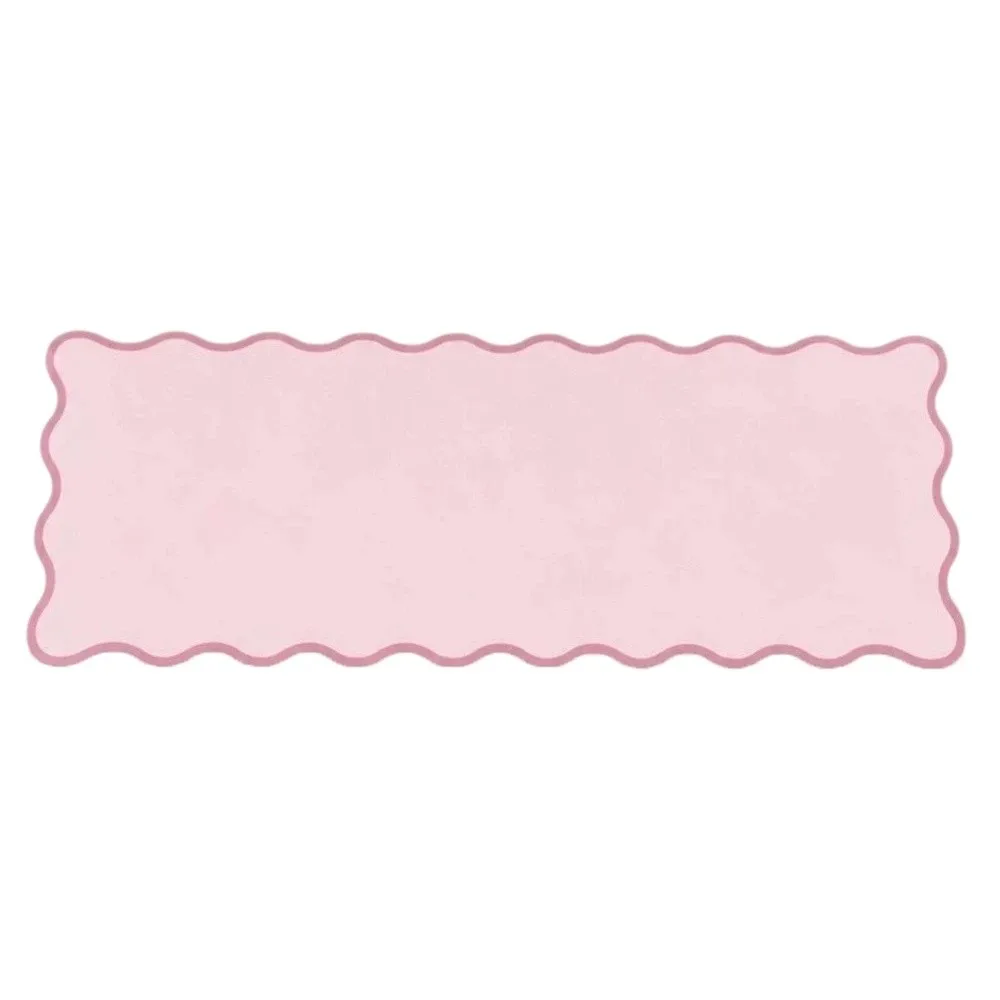Sweet PU Leather Desk Pad Non Slip Wave Edge Keyboard Mat Large Simple Desktop Cover Gaming Room