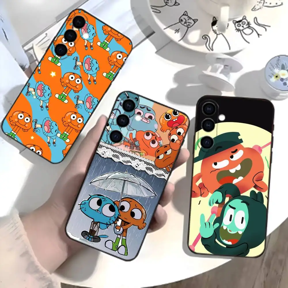 S-Gumball and Darwin Phone Case For Samsung Galaxy A73,A72,A71,A70,A52,A51 Others Soft Black Cover