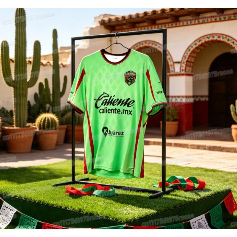 Juarez Los Bravos Family Football Jersey, Bright Green, Black Short Sleeved Football Jersey, Mexican Fan Sports Jersey, 2 Styles
