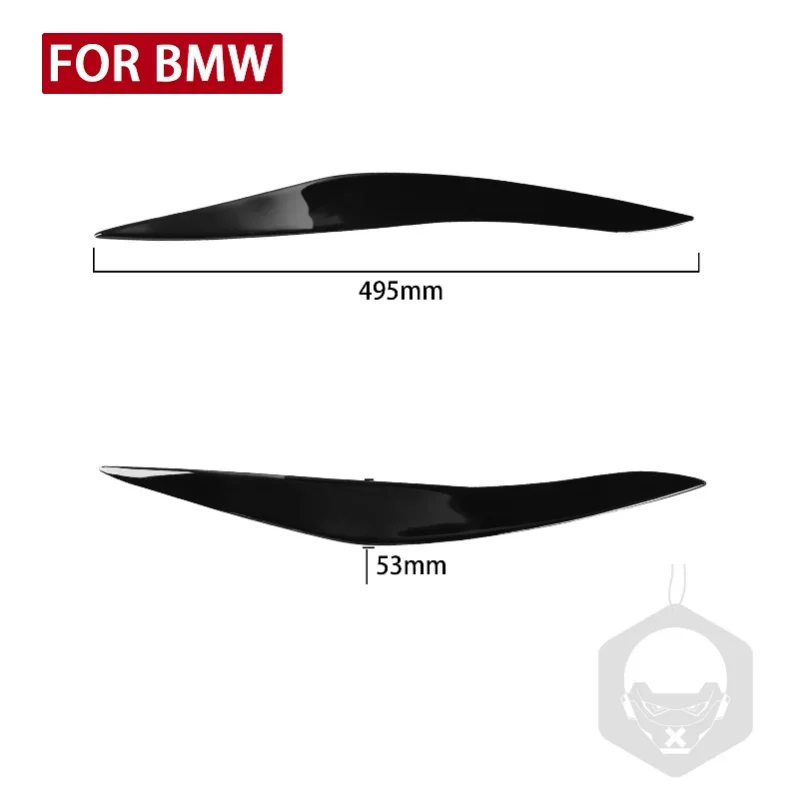 Car Headlight Eyebrow Lamp Brow Decoration Trim Cover for BMW 5 Series F10 2010‑2013 Car Exterior Accessoies ABS Black