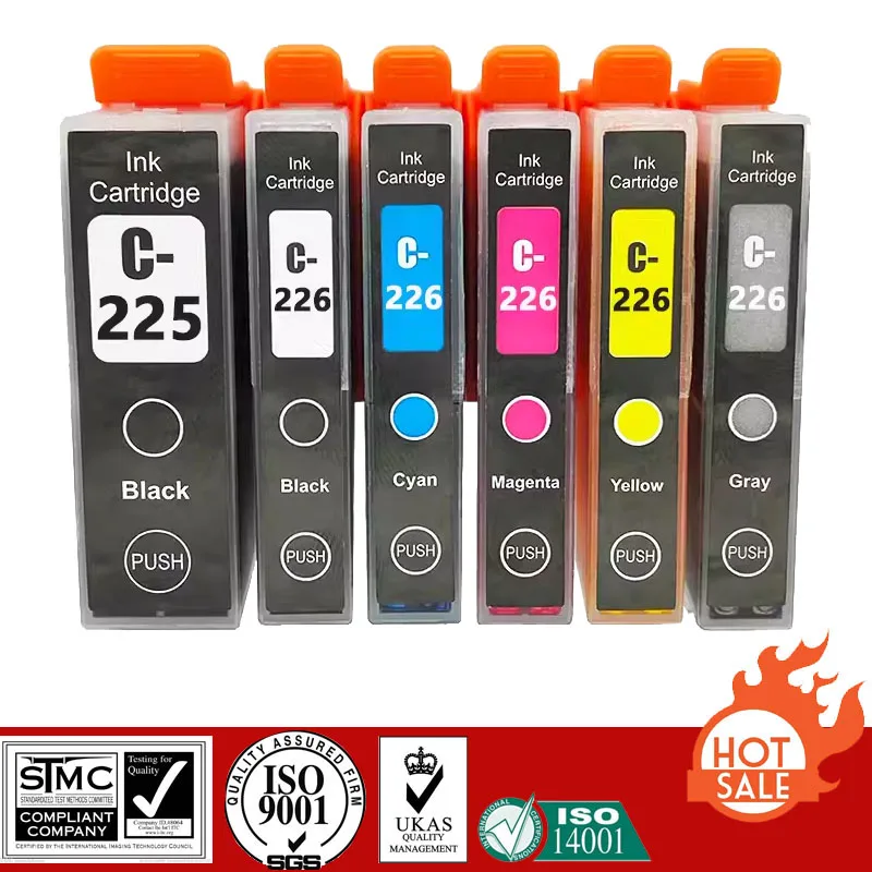 Compatible Ink Cartridge for Canon PGI225 PGI-225 CLI226 CLI-226 suit For Canon PIXMA IX6520/IP4820/IP4920 MG5120/MG5220