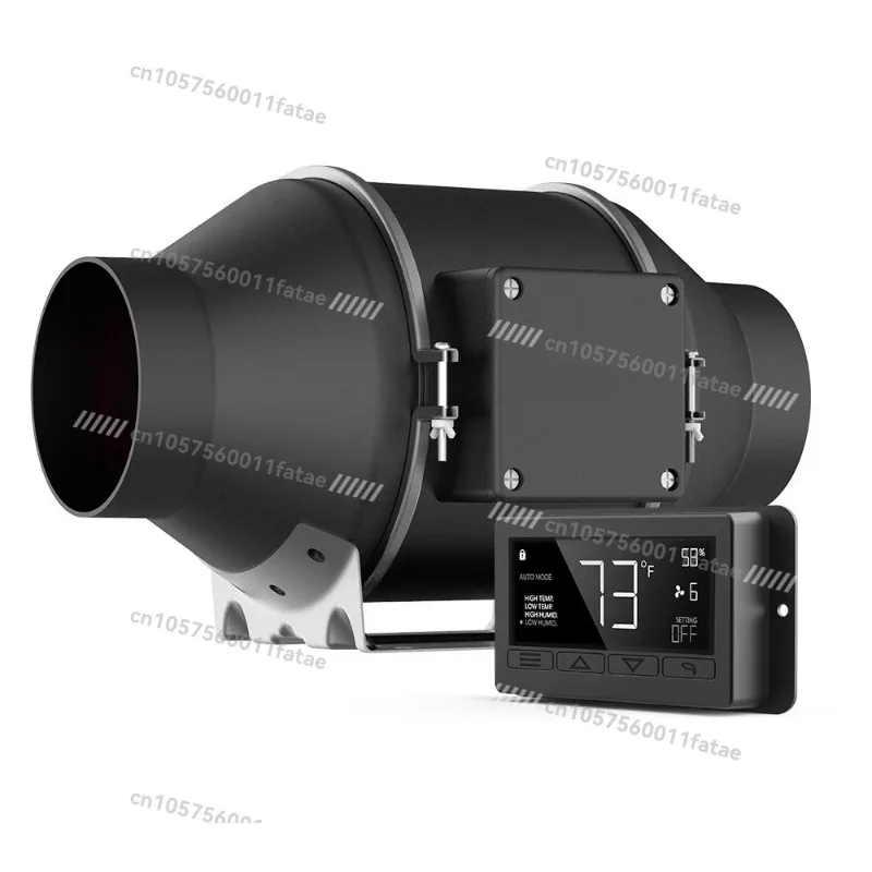 4/6/8 Inch Duct Fan with Temperature Humidity Controller Hydroponic Exhaust Ventilation