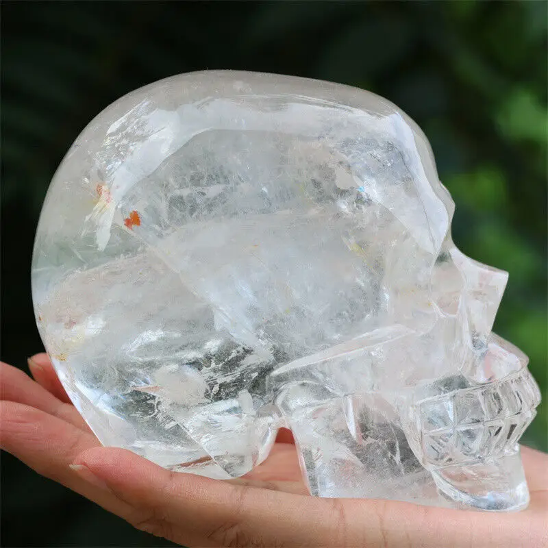 Natural Clear Quartz Skull Hand Carved Quartz Crystal Skull Reiki healing