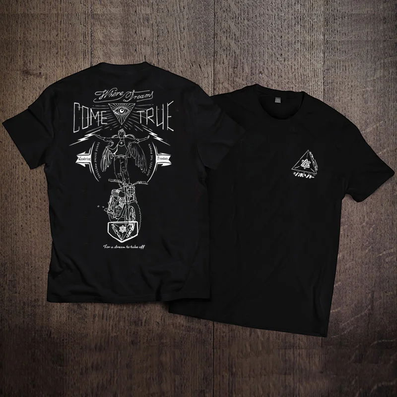 

2025 new mountain road rider American couple retro trend west coast motorcycle suit sweat-absorbing quick-drying comfortable top