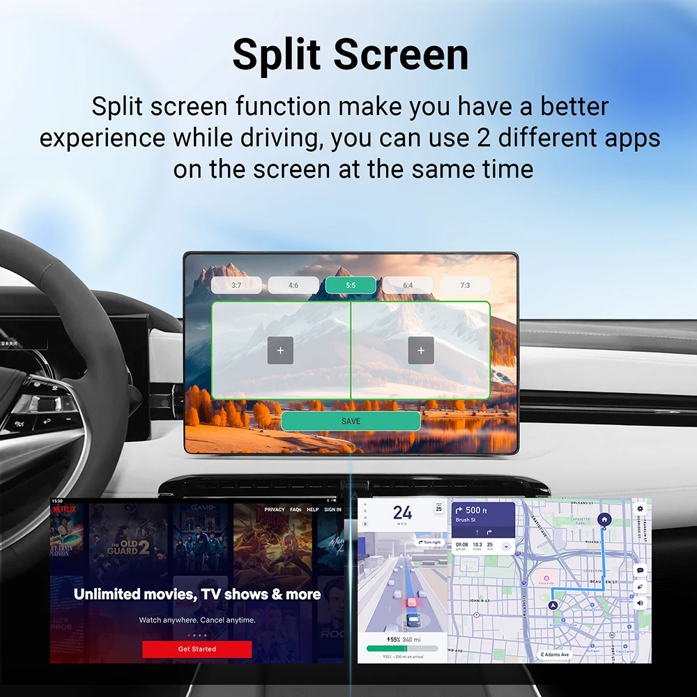CarPlay Ai Box wireless Android Box built in Qualcomm Octa core 6115 CPU high performance Android 13 Magic CarPlay Stream Vid