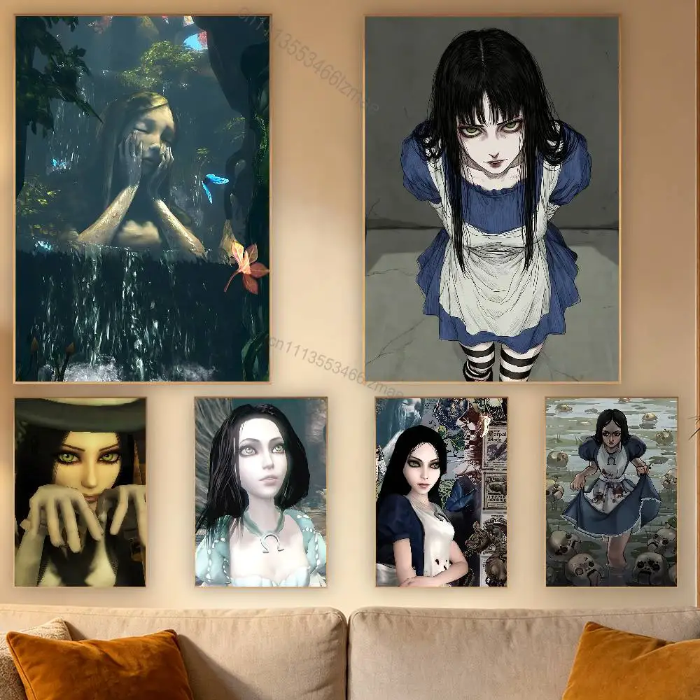 

Cool Alice Madness R-Returns Poster Retro Paper Sticker DIY Room Bar Cafe Aesthetic Art Wall Painting