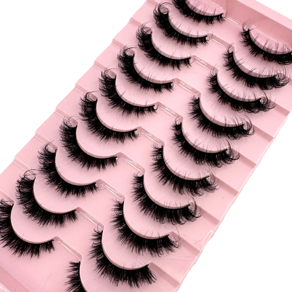 AMSDCN 10 คู่ dd รัสเซียขนมิ้งค์ขนตาปลอมธรรมชาติยาวขนตาปลอมแต่งหน้าขนตางูขนตาฟูเครื่องมือ