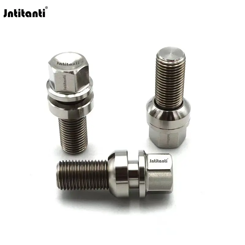 HRmin 17mm Hex Floating R14 Spherical Seat Gr.5 Titanium Automobile Vehicle Car Wheel Bolt for Mercedes Benz Cars M14x1.5mm